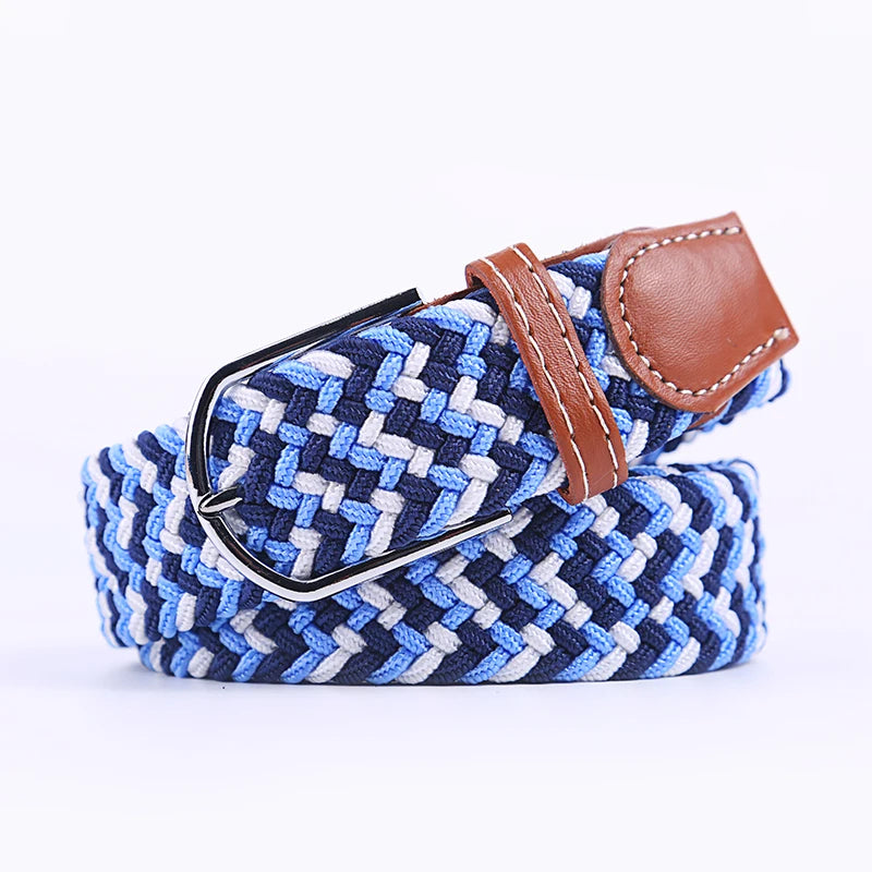 Ceinture unisexe en tissu élastique tressée.