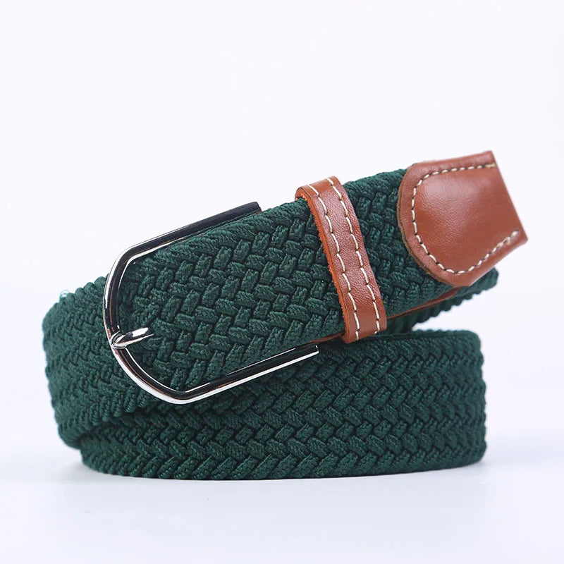 Ceinture unisexe en tissu élastique tressée.