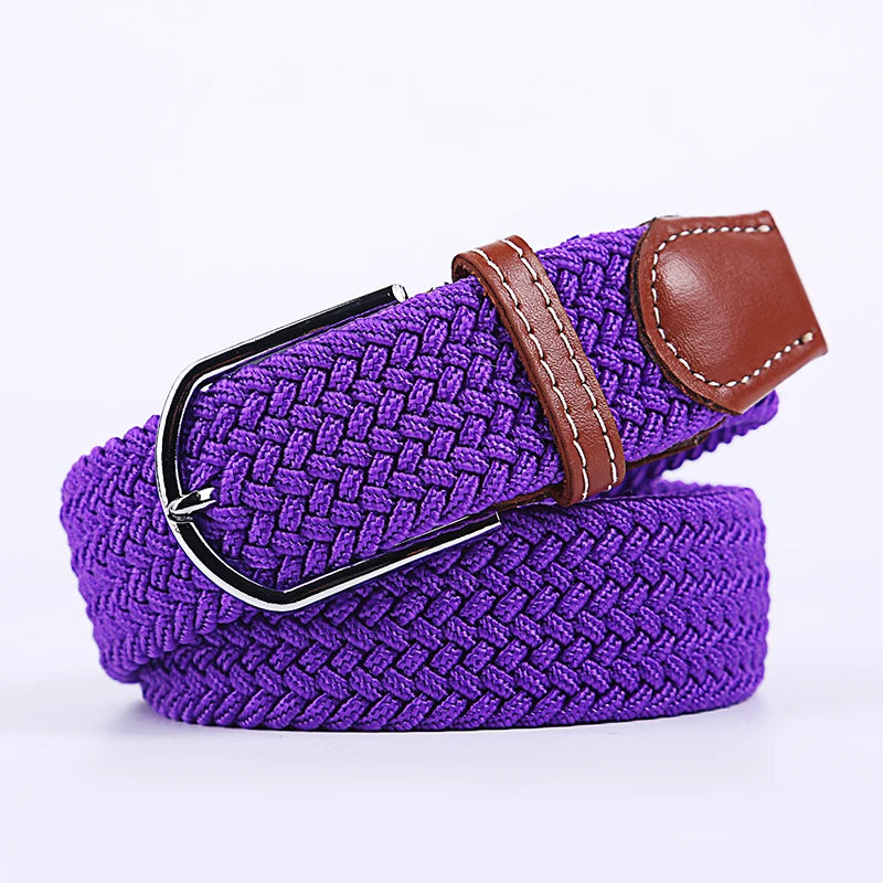 Ceinture unisexe en tissu élastique tressée.