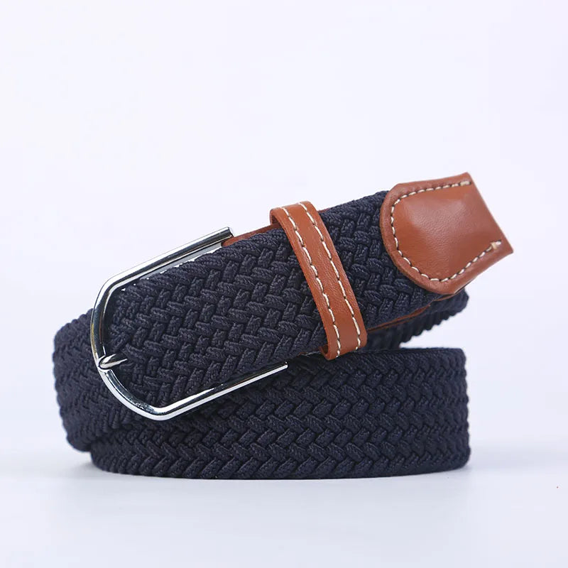 Ceinture unisexe en tissu élastique tressée.