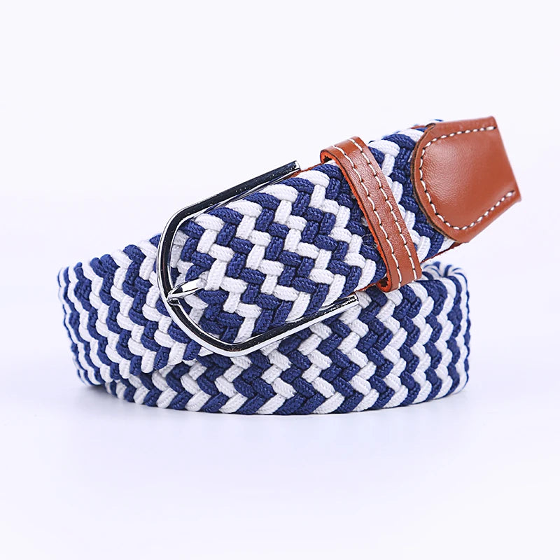 Ceinture unisexe en tissu élastique tressée.