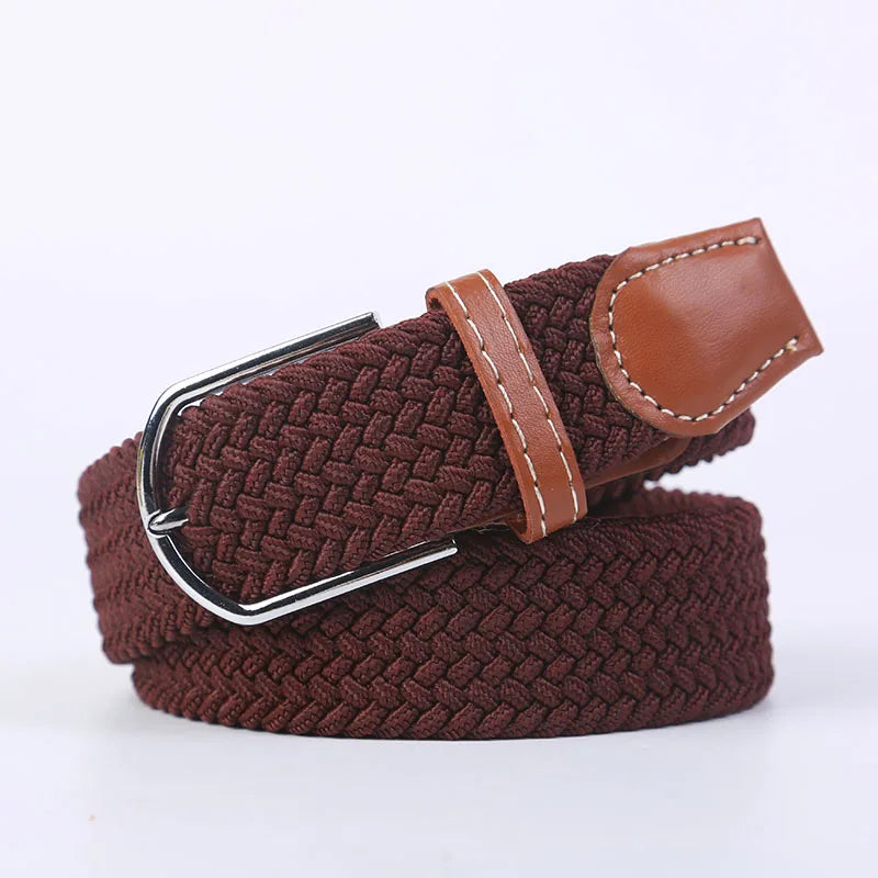 Ceinture unisexe en tissu élastique tressée.