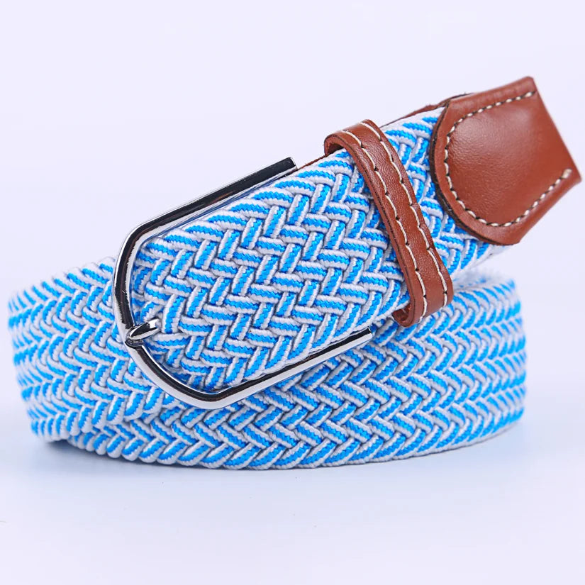 Ceinture unisexe en tissu élastique tressée.