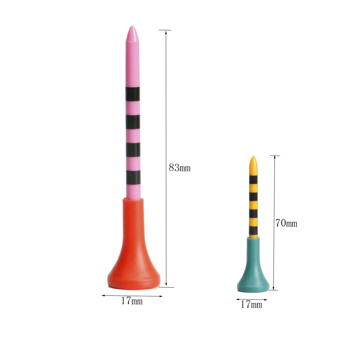 Tee de golf en plastique, revêtement en caoutchouc souple de 70mm ou 83 mm