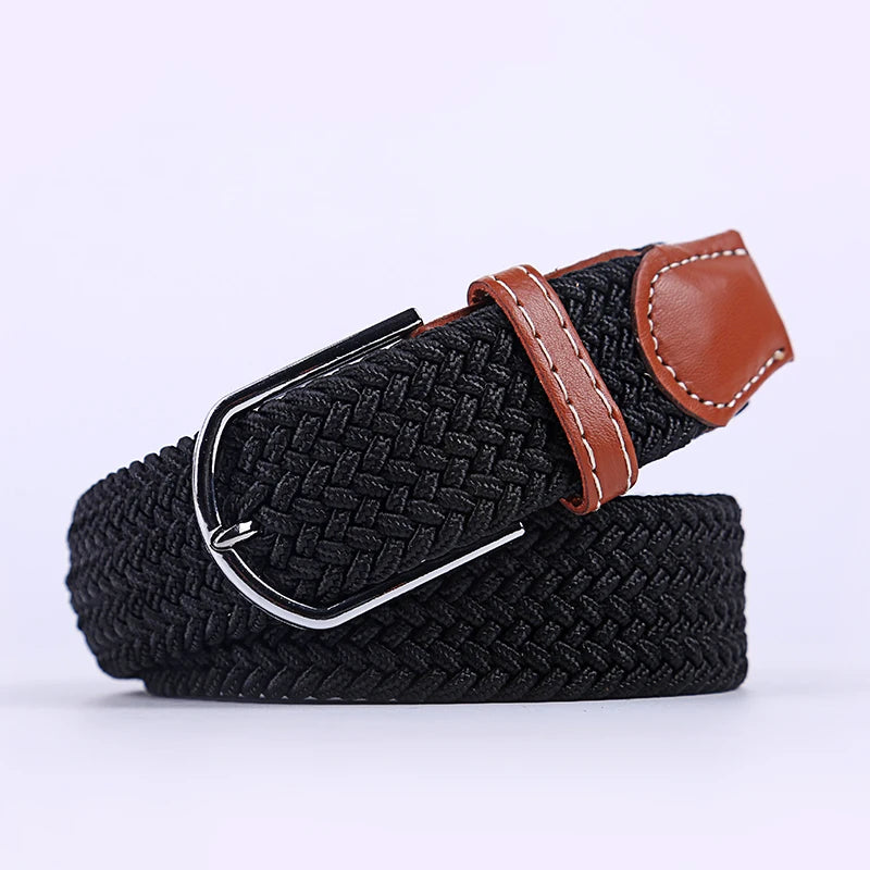 Ceinture unisexe en tissu élastique tressée.