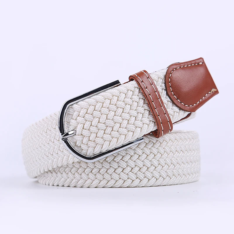Ceinture unisexe en tissu élastique tressée.