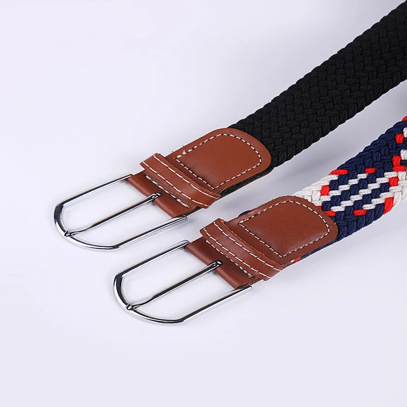 Ceinture unisexe en tissu élastique tressée.