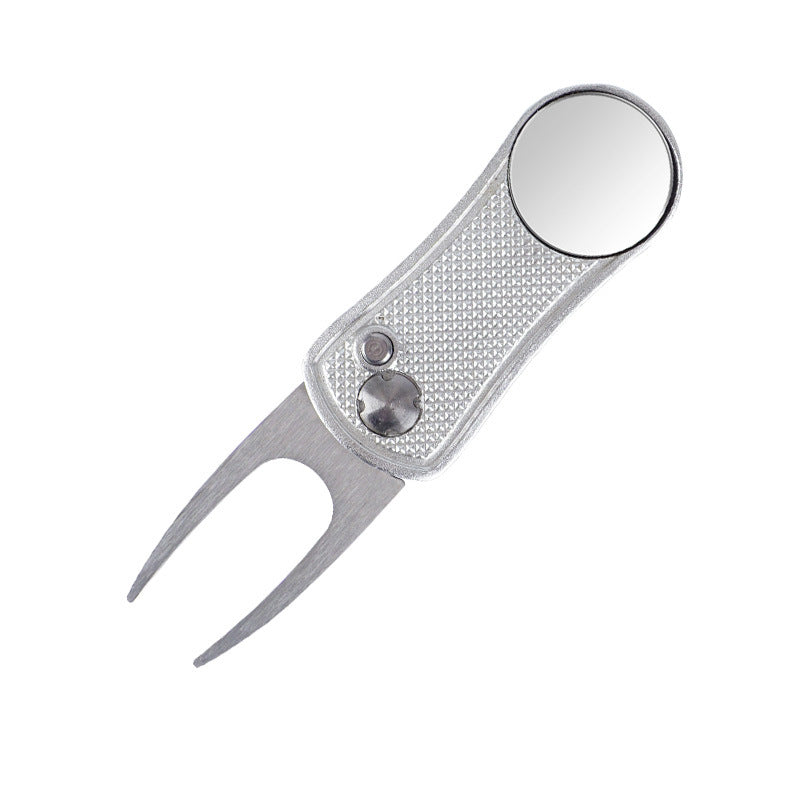 Outil de réparation de vert de golf pliable et aimant a marqueur