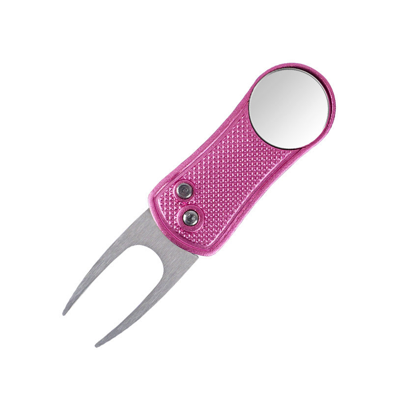 Outil de réparation de vert de golf pliable et aimant a marqueur